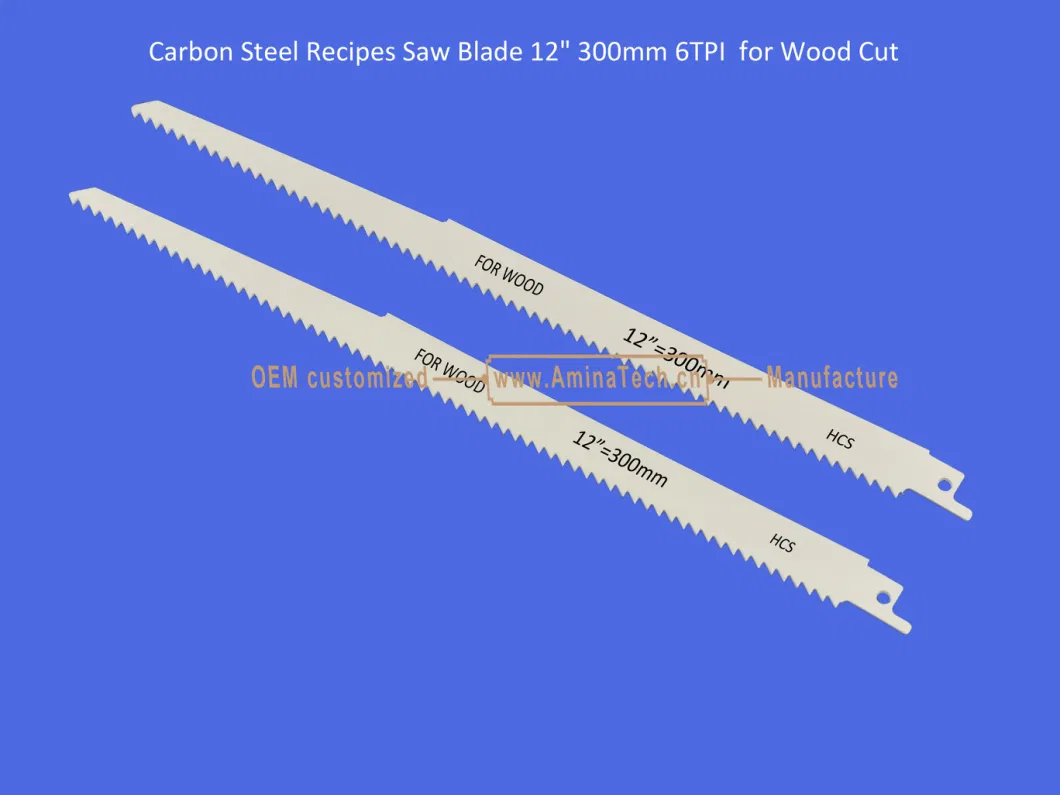 Carbon Steel Recipes Saw Blade 12&quot; 300mm 6TPI for Wood Cut ,Reciprocating,Sabre Saw ,Power Tools